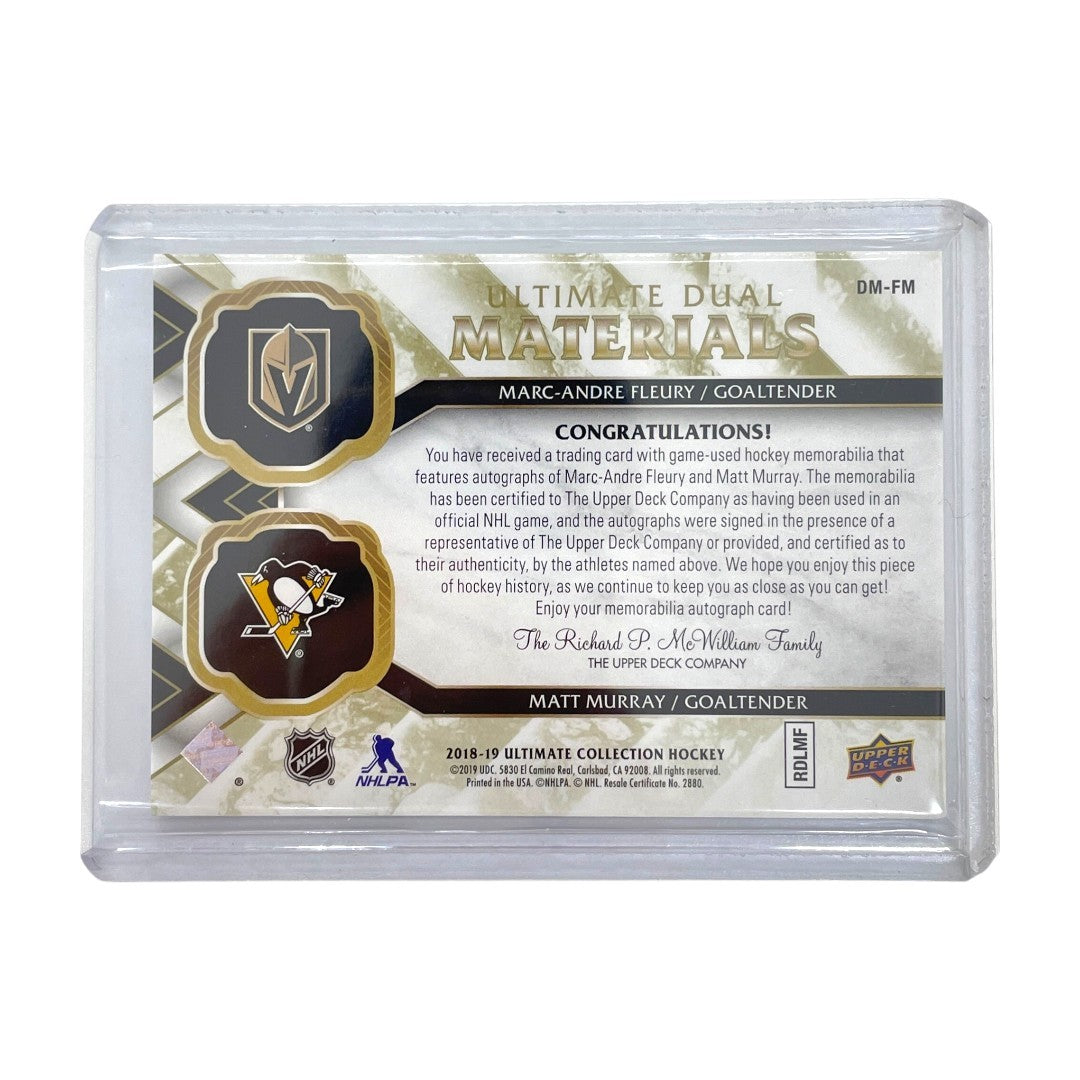 UPPER DECK NHLカード ULTIMATE COLLECTION MARC-ANDRE FLEURY GOLDEN KNIGHTS MATT MURRAY PENGUINS 03/25 #DM-FM 中古 IT1