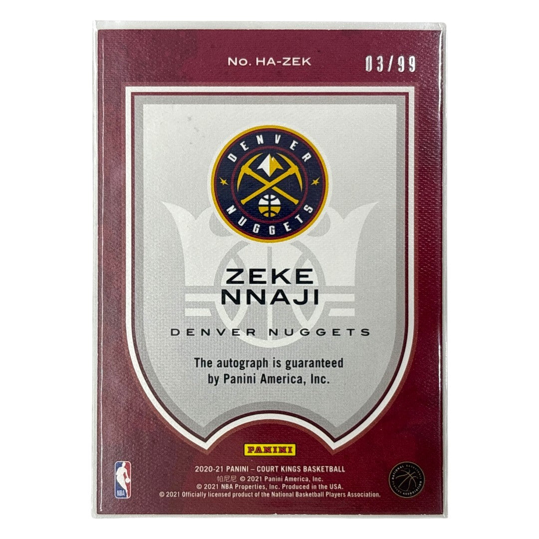 PANINI NBAカード COURT KINGS ZEKE NNAJI DENVER NUGGETS /99 #HA-ZEK 中古 IT1