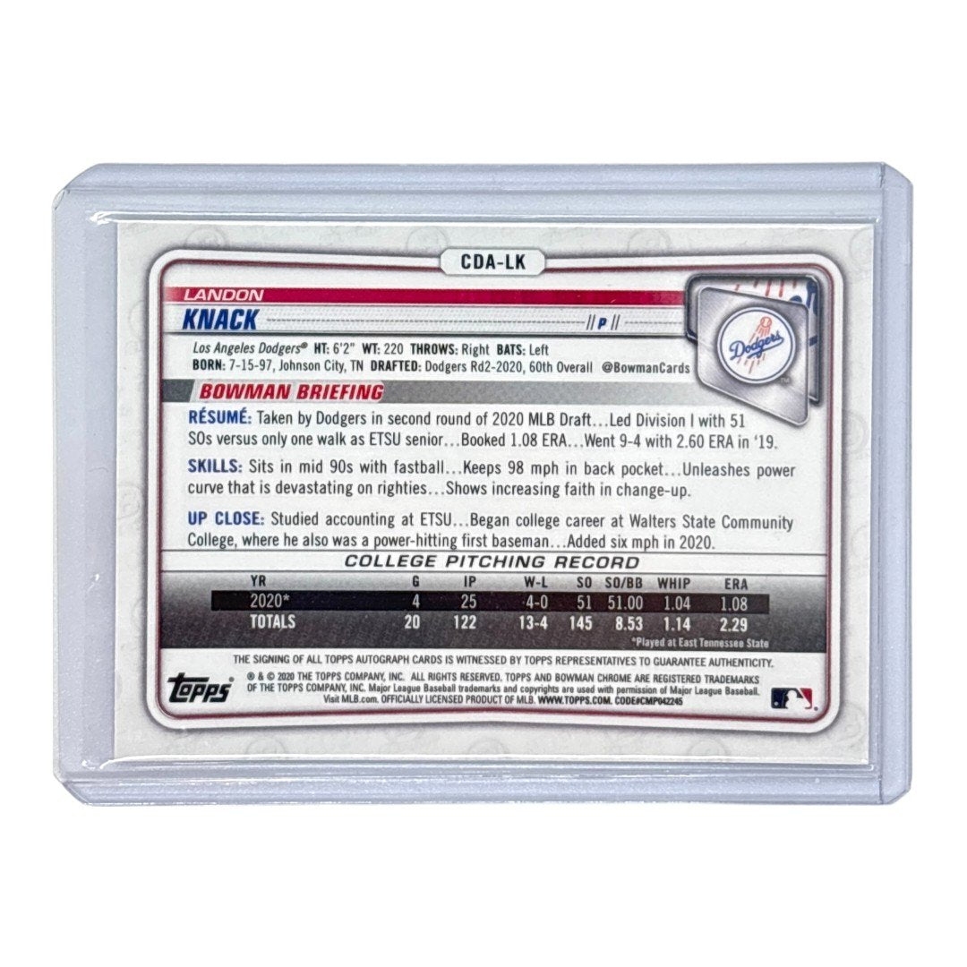 TOPPS MLBカード BOWMAN CHROME 1ST LANDON KNACK LOS ANGELES DODGERS /250 #CDA-LK 中古 IT1