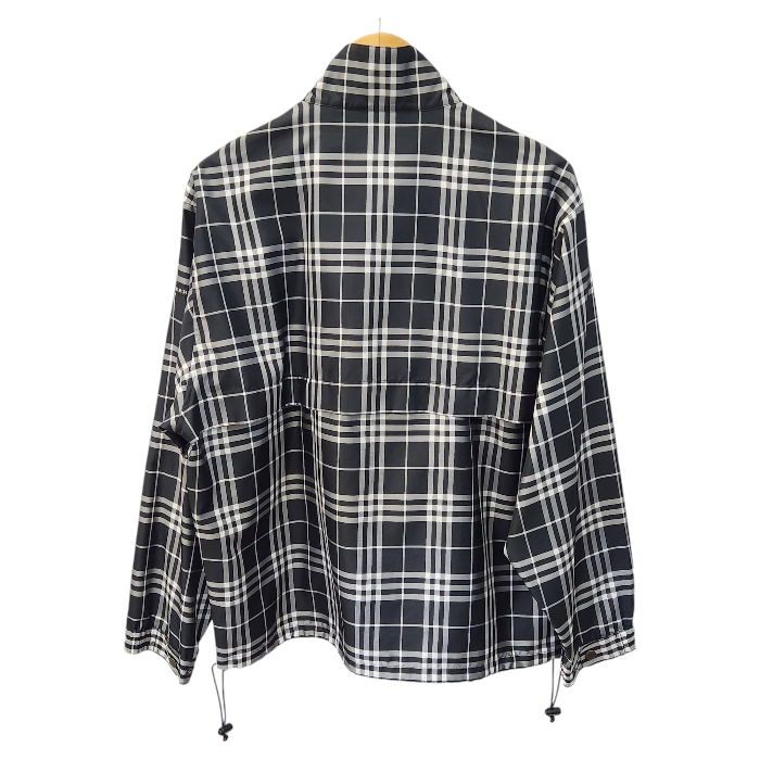BURBERRY GOLF バーバリーゴルフ ブルゾン レディース 春秋 チェック柄 フルジップ ドローコード メッシュ ブラック/ホワイト Lサイズ BFP79-020-08 中古 T1