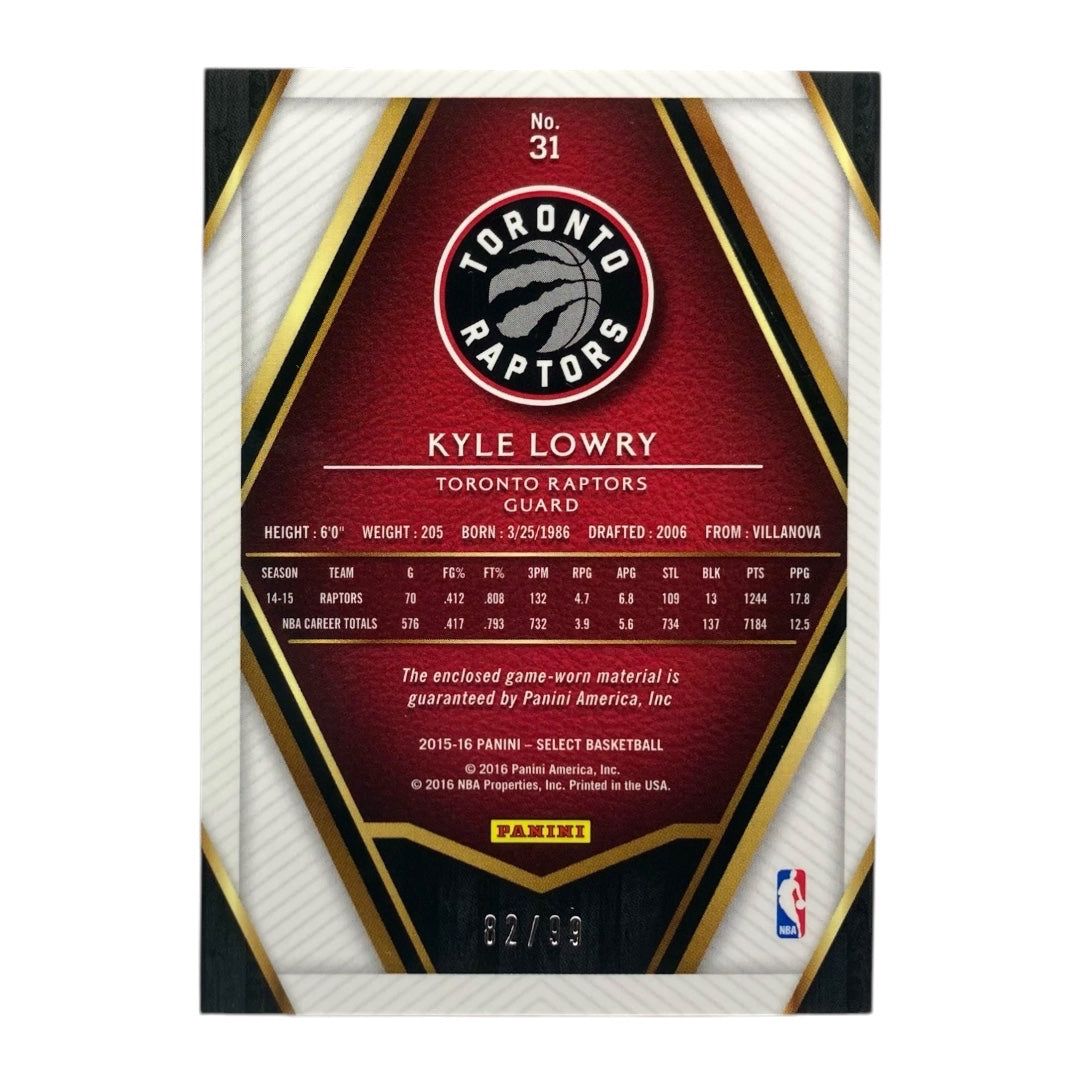 PANINI NBAカード SELECT KYLE LOWRY RAPTORS /99 #31 中古 IT2