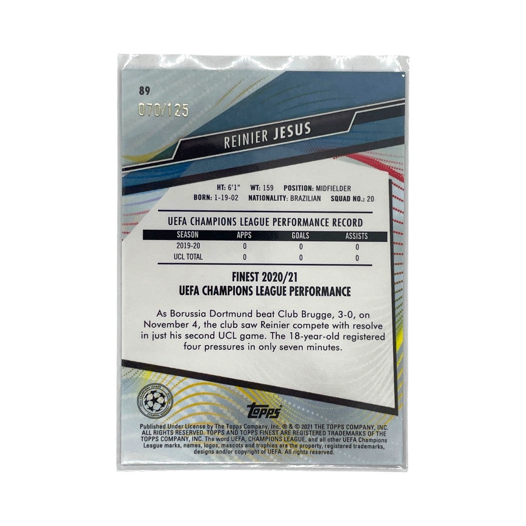 TOPPS サッカーカード FINEST REINIER JESUS BORUSSIA DORTMUND 070/125 #89 中古 IT1
