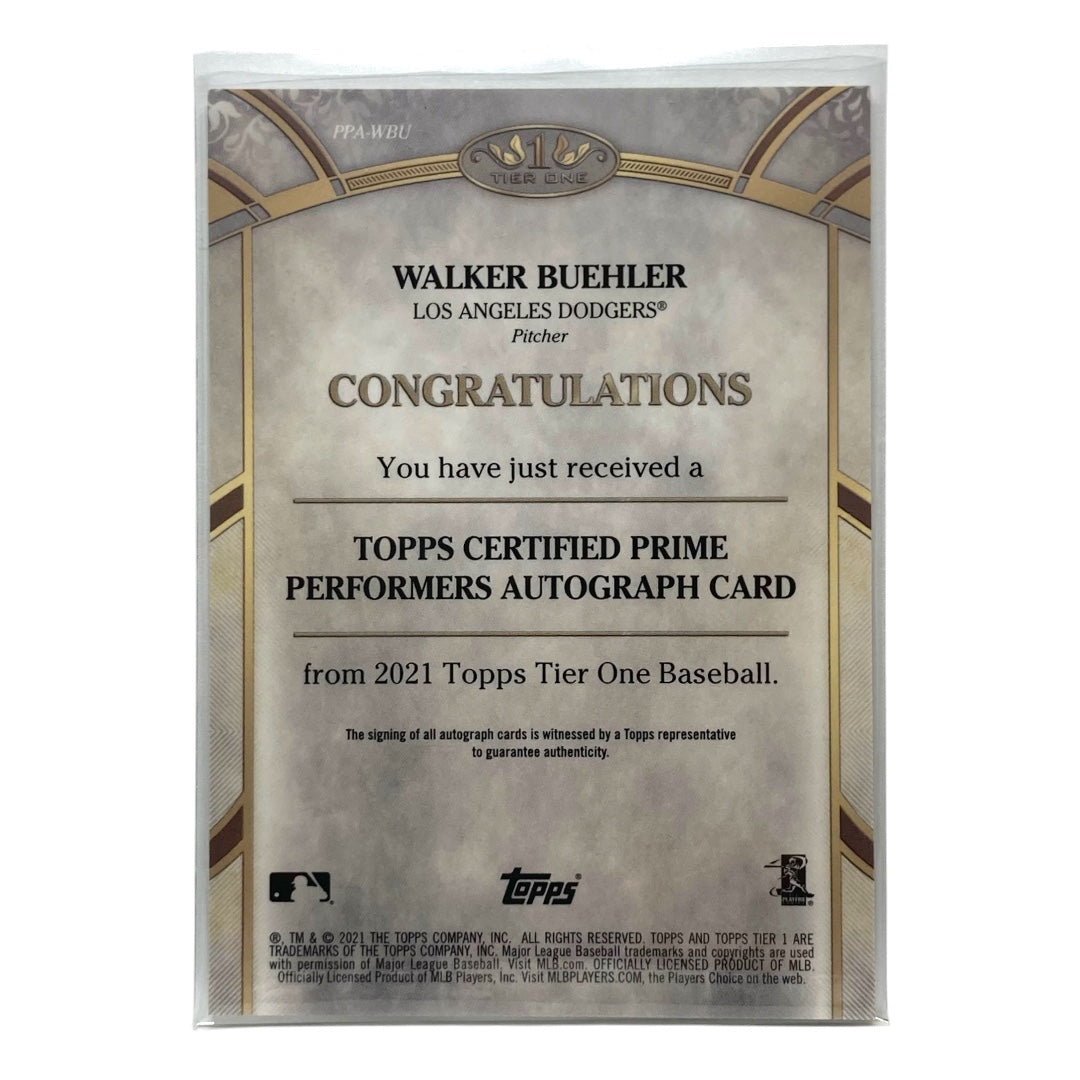 TOPPS MLBカード TIER ONE WALKER BUEHLER DODGERS 044/300 #PPA-WBU 中古 IT2
