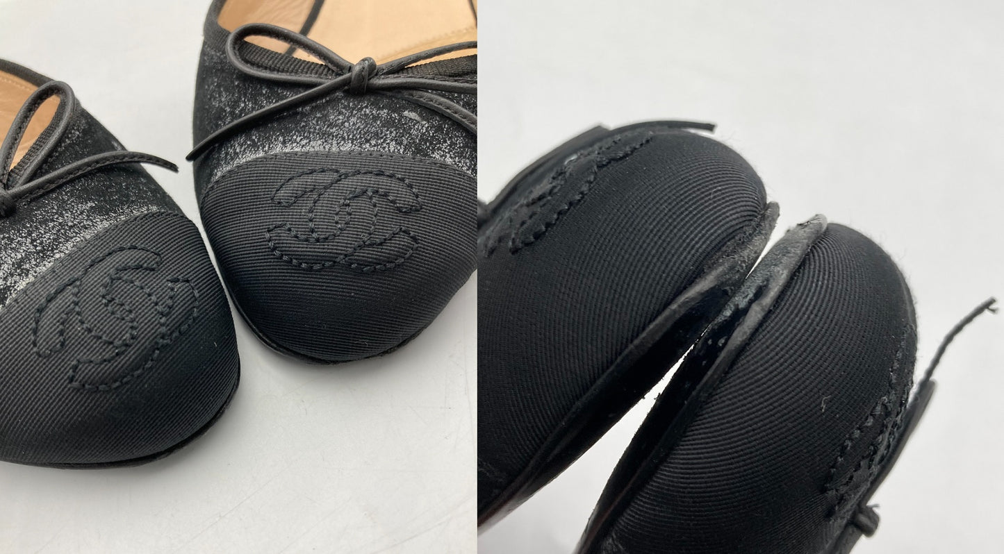 CHANEL シャネル ココマーク ヴィンテージ加工 ミュール G28285Y02533 サイズ37.5 中古 D4