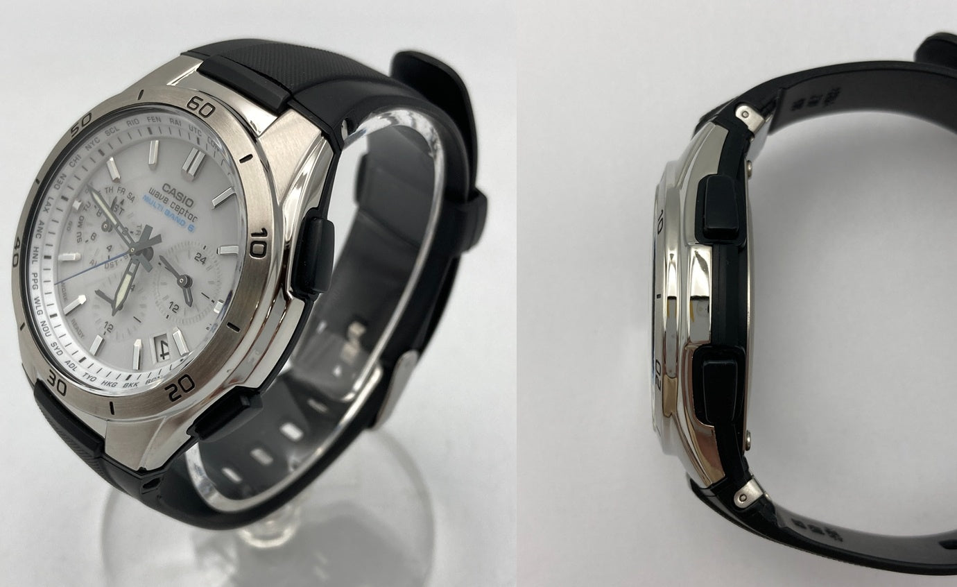 CASIO カシオ ウェーブセプター クロノグラフ ソーラー電波 腕時計 WVQ-M410-7AJF 中古 D4