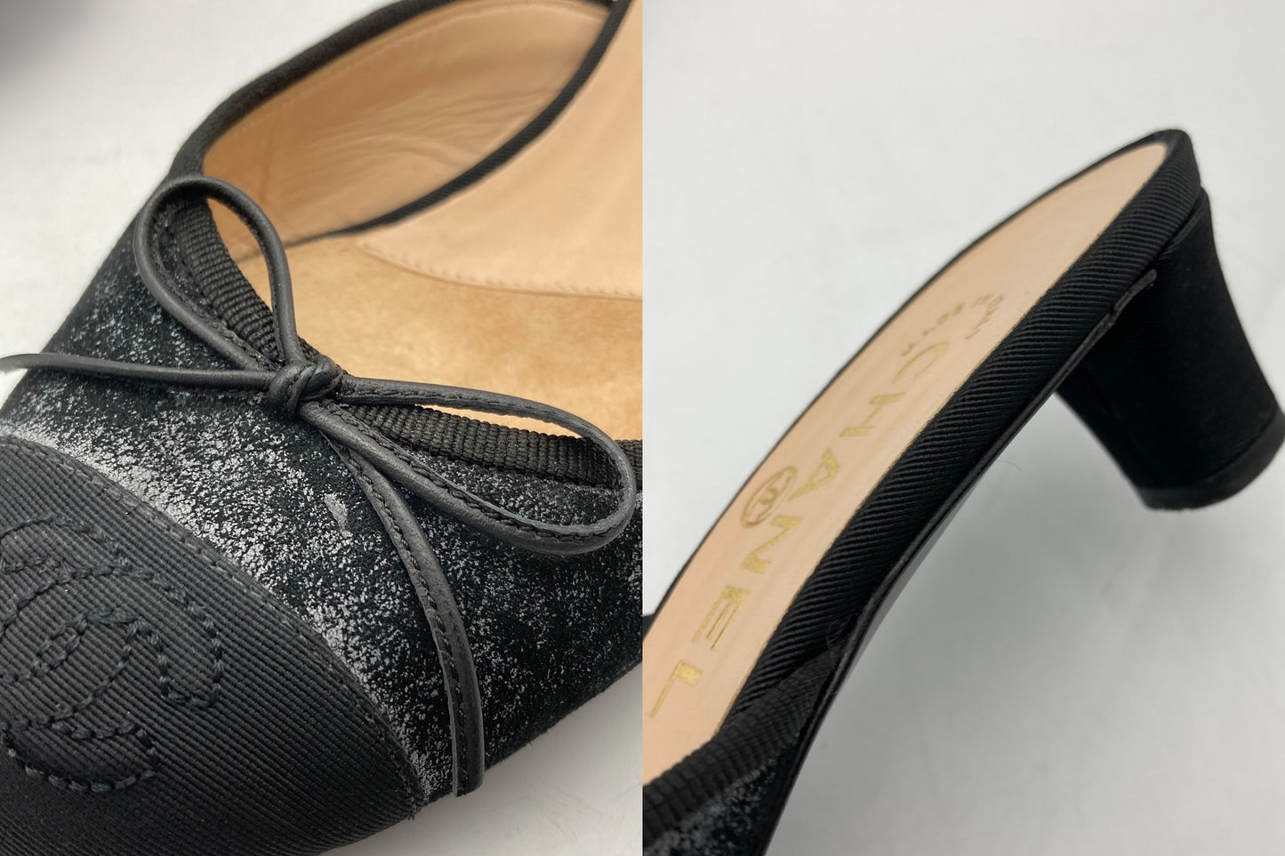 CHANEL シャネル ココマーク ヴィンテージ加工 ミュール G28285Y02533 サイズ37.5 中古 D4