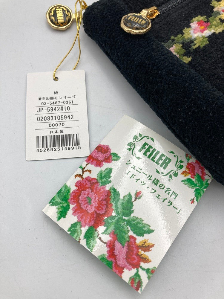FEILER フェイラー シュニール織 花柄 ポーチ 中古 D4
