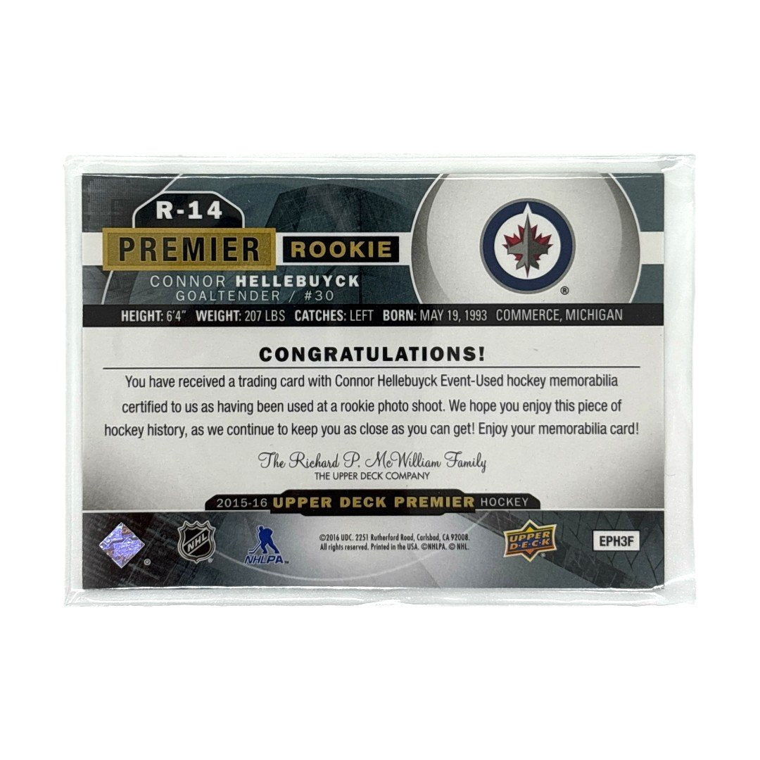 UPPER DECK NHLカード PREMIER CONNOR HELLEBUYCK WINNIPEG JETS #R-14 中古 IT1