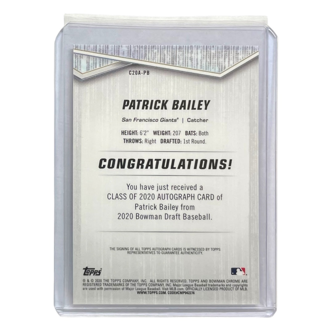 TOPPS MLBカード BOWMAN CHROME PATRICK BAILEY SAN FRANCISCO GIANTS /250 #C20A-PB 中古 IT2