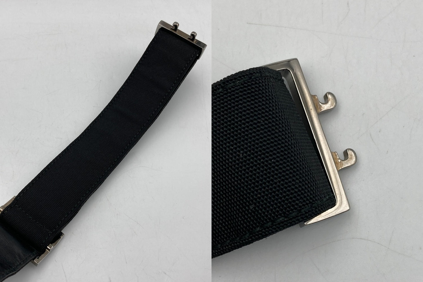 GUCCI グッチ ナイロン レザー ベルト 中古 D4