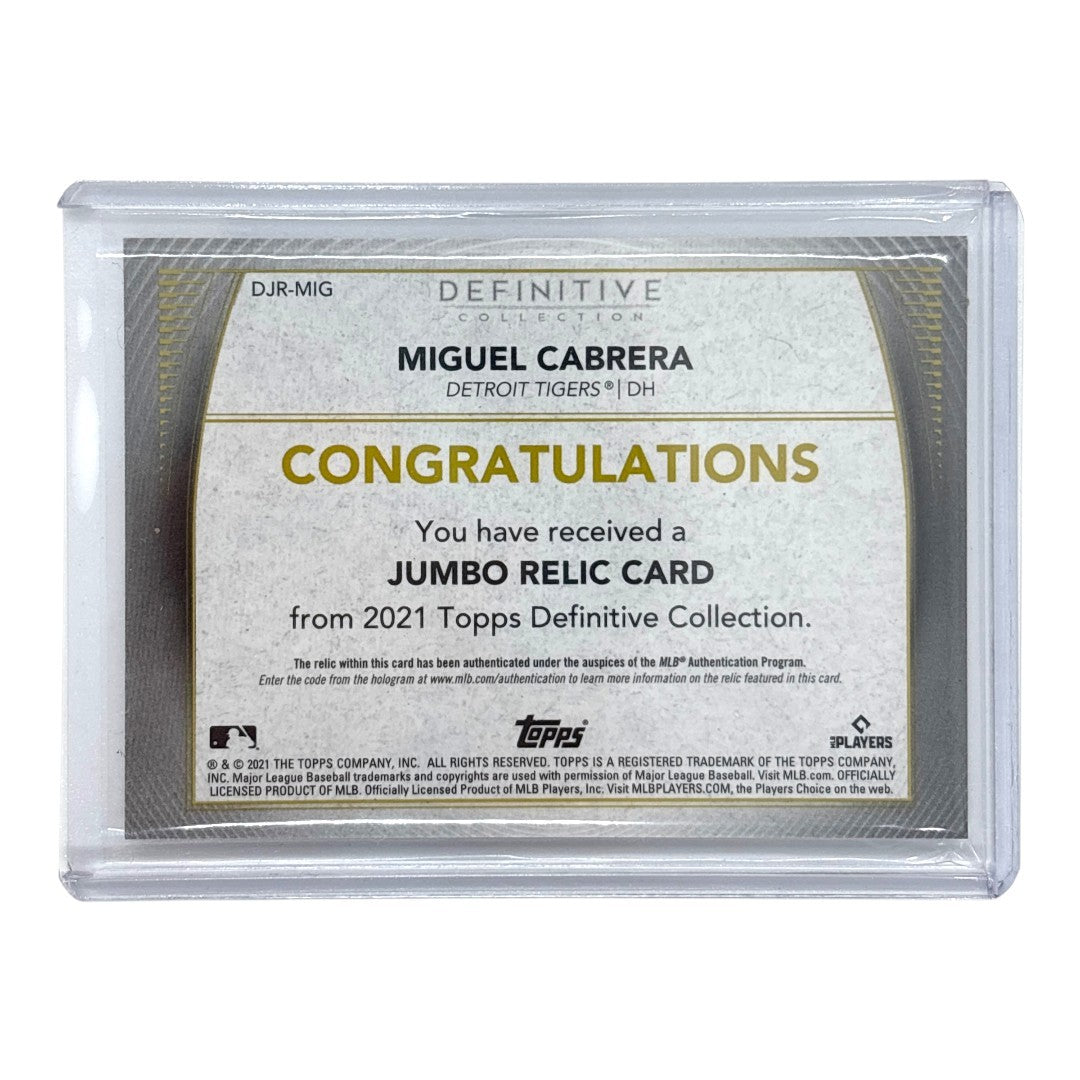 TOPPS MLBカード DEFINITIVE COLLECTION MIGUEL CABRERA DETROIT TIGERS 49/50 #DJR-MIG 中古 IT1