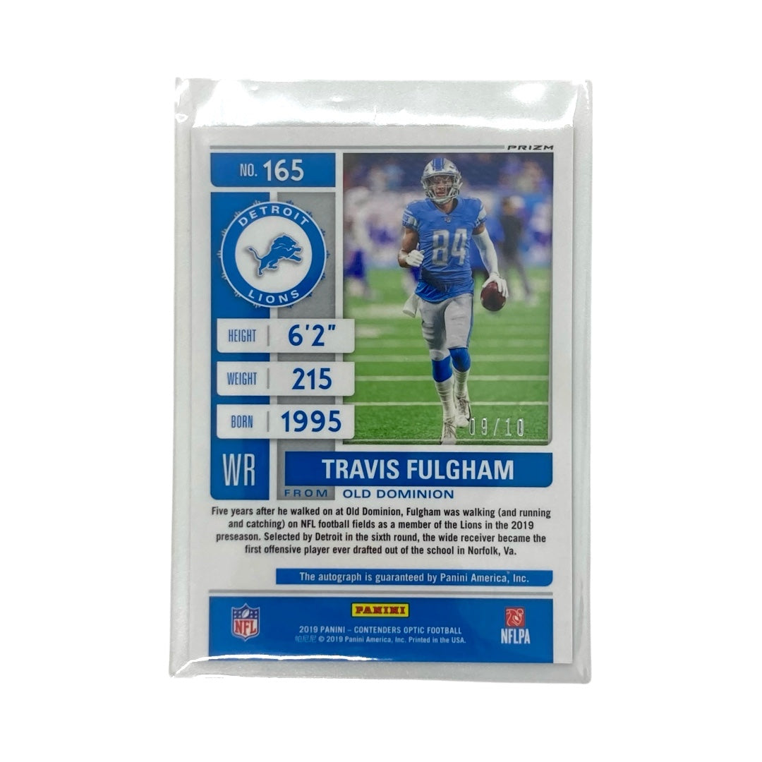PANINI NFLカード CONTENDERS OPTIC PRIZM TRAVIS FULGHAM DETROIT LIONS 09/10 #165 中古 IT2