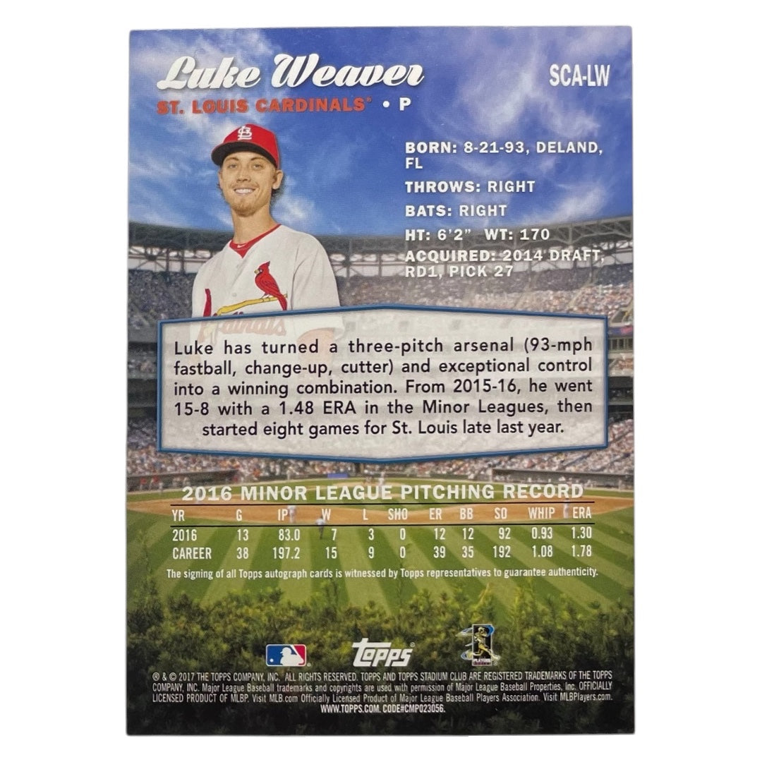 TOPPS MLBカード STADIUM CLUB LUKE WEAVER ST. LOUIS CARDINALS #SCA-LW 中古 IT2
