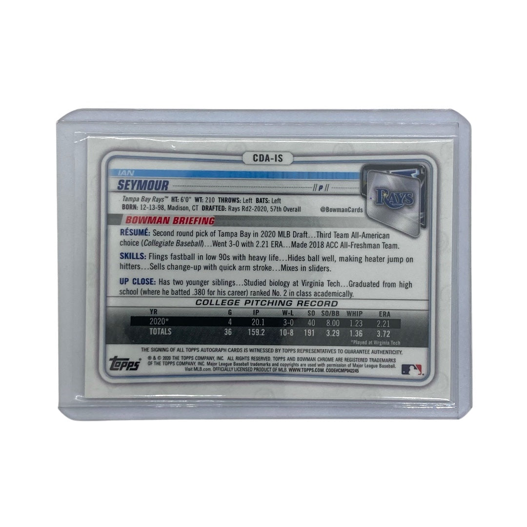 TOPPS MLBカード BOWMAN CHROME IAN SEYMOUR RAYS 036/250 #CDA-IS 中古 IT2