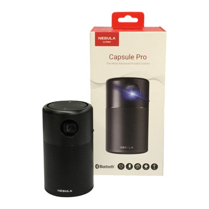 Anker Nebula Capsule Pro Android搭載 モバイルプロジェクター ブラック 充電式 350ml缶サイズ Wi-Fi Bluetooth D4111 中古 T1