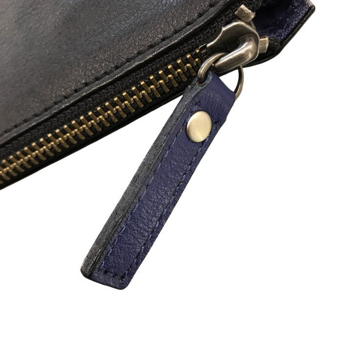 BURBERRY BLACK LABEL バーバリーブラックレーベル クラッチバッグ メンズ レザー セカンドバッグ ブラック/ブルー D1174-812-09 中古 T1