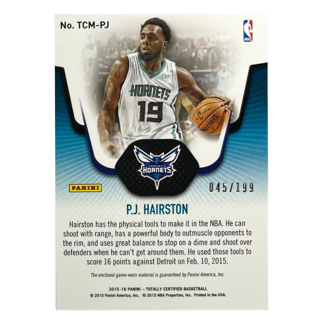 PANINI NBAカード TOTALLY CERTIFIED P.J. HAIRSTON HORNETS /199 #TCM-PJ 中古 IT2