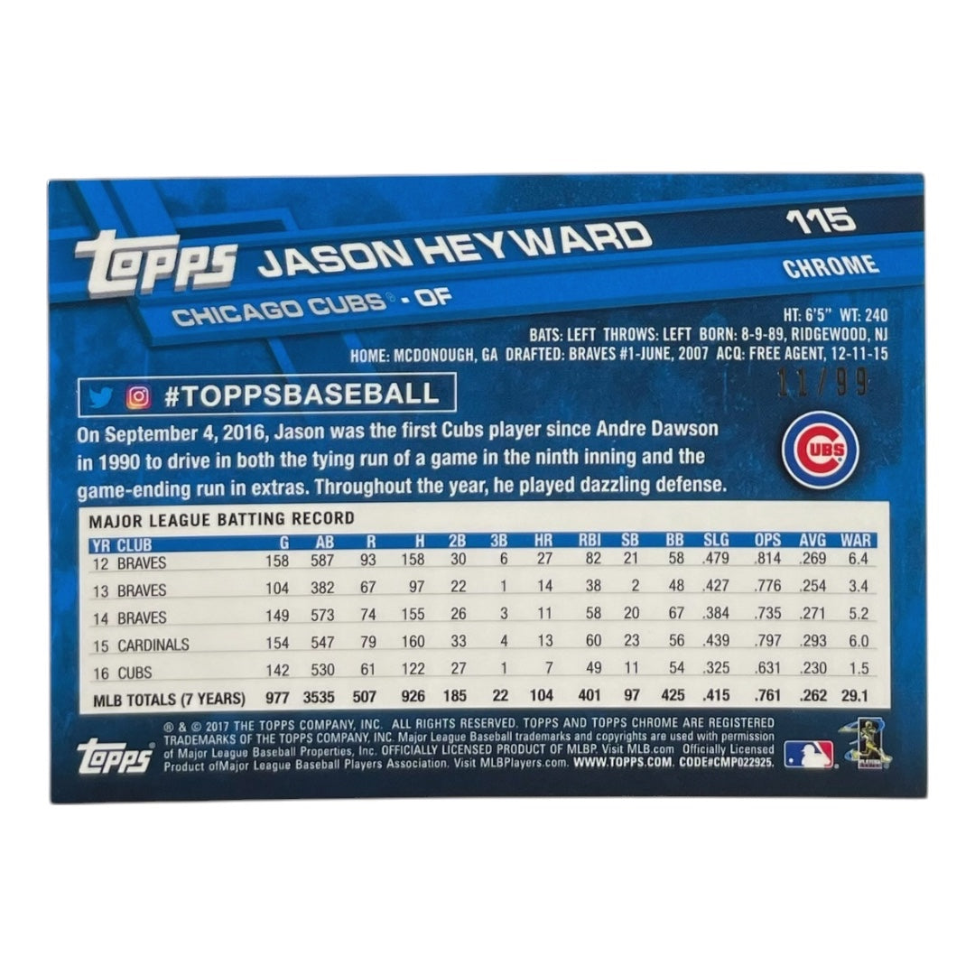 TOPPS MLBカード CHROME JASON HEYWARD CHICAGO CUBS /99 #115 中古 IT2