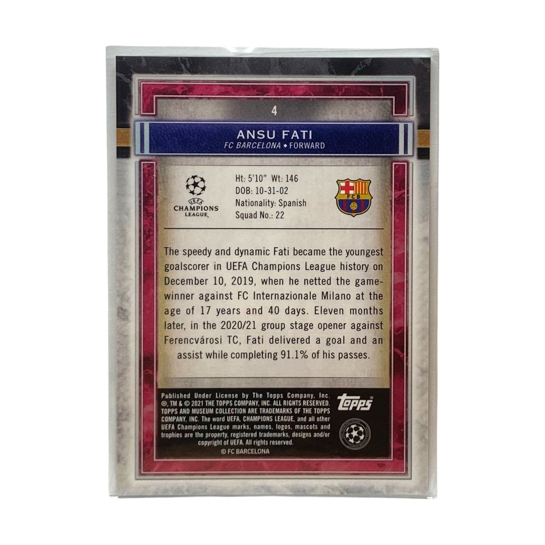 TOPPS サッカーカード MUSEUM COLLECTION ANSU FATI BARCELONA 21/99 #4 中古 IT2