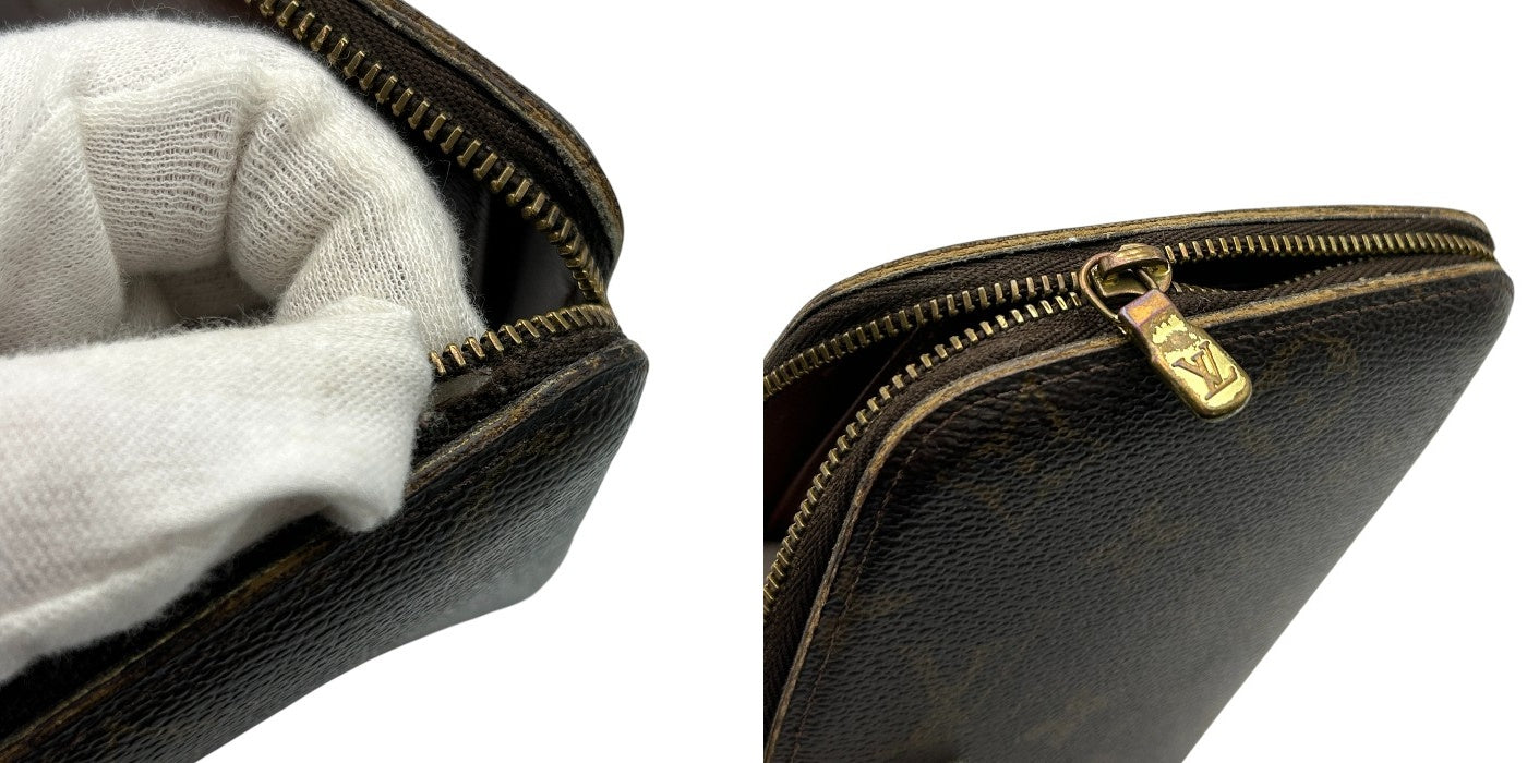 ルイヴィトン LOUIS VUITTON モノグラム アジェンダジオット 手帳ケース ラウンドファスナー ブラウン M62950 ブランド 小物 カード入れ 中古 W4
