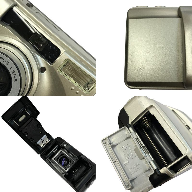 OLYMPUS オリンパス スーパーズーム コンパクトカメラ シルバー フィルム ズームレンズ フラッシュ 105G 中古 T1