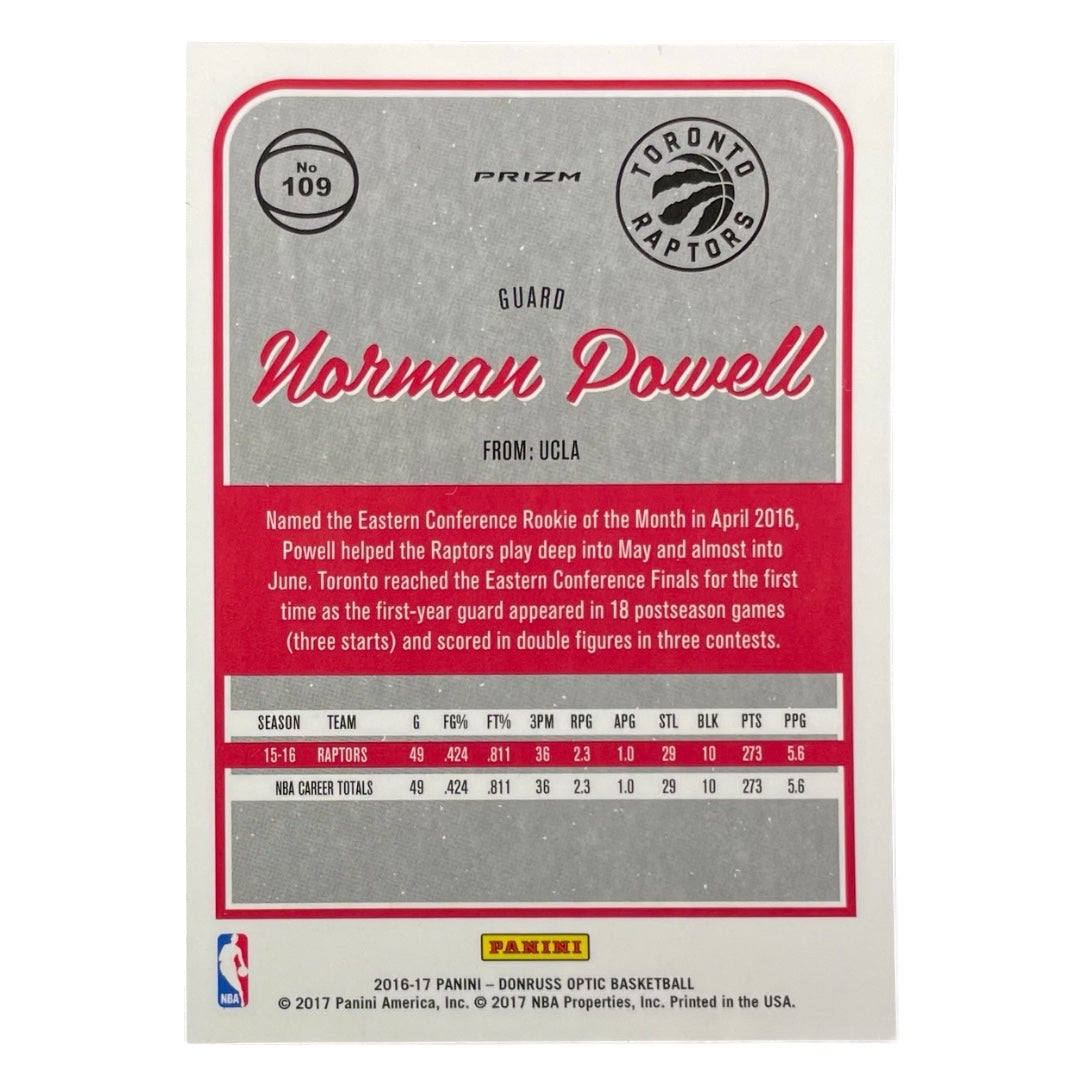 PANINI NBAカード DONRUSS OPTIC PRIZM NORMAN POWELL TORONTO RAPTORS #109 中古 IT2
