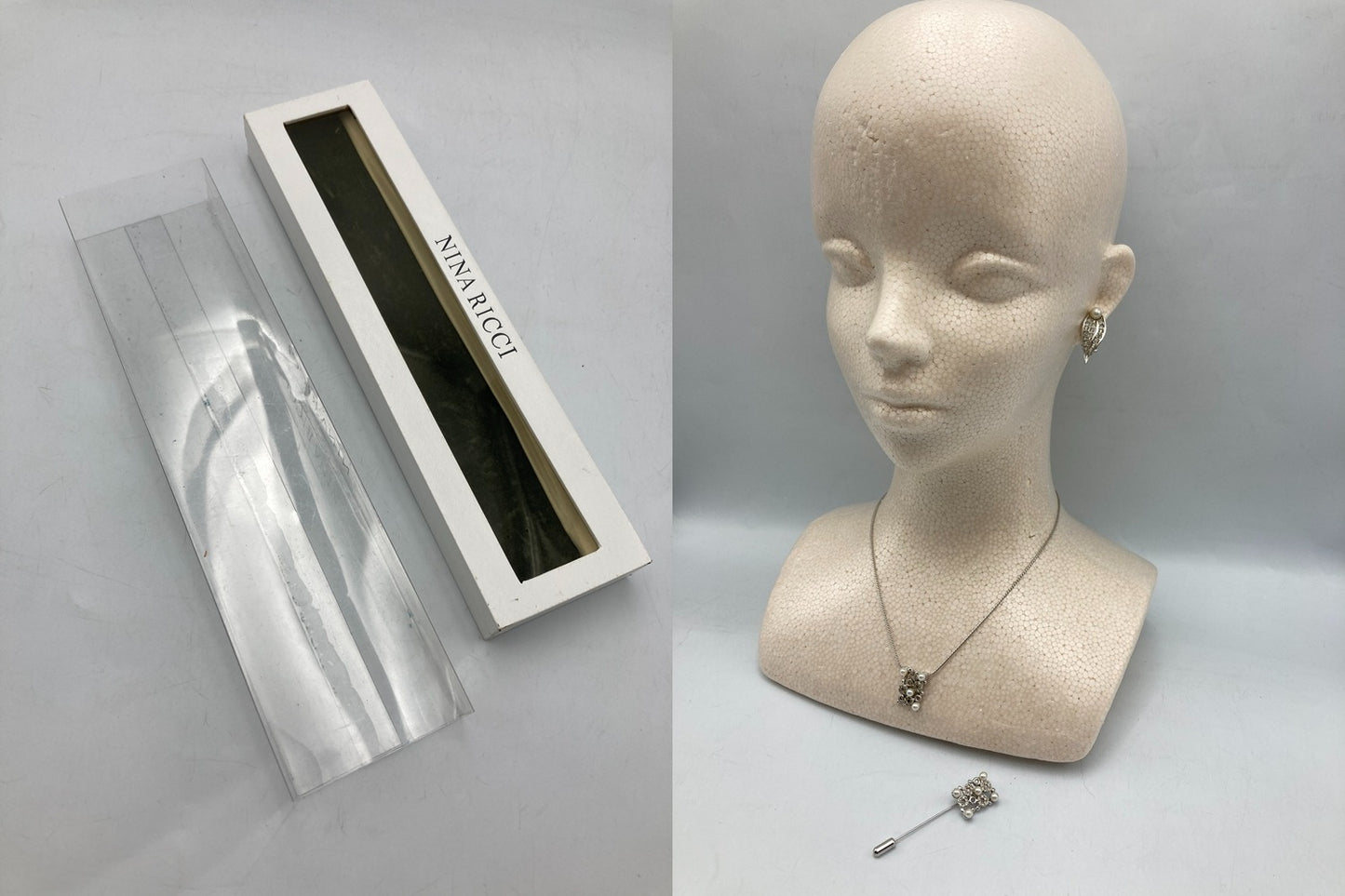 NINA RICCI ニナリッチ ネックレス イヤリング ピンブローチ セット 中古 D4