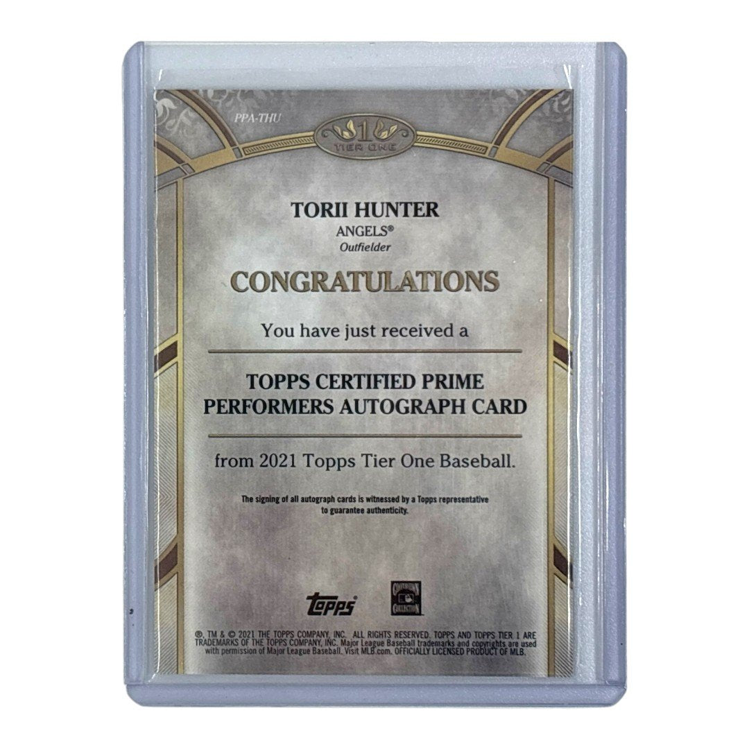 TOPPS MLBカード TIER ONE TORII HUNTER ANGELS /300 #PPA-THU 中古 IT1
