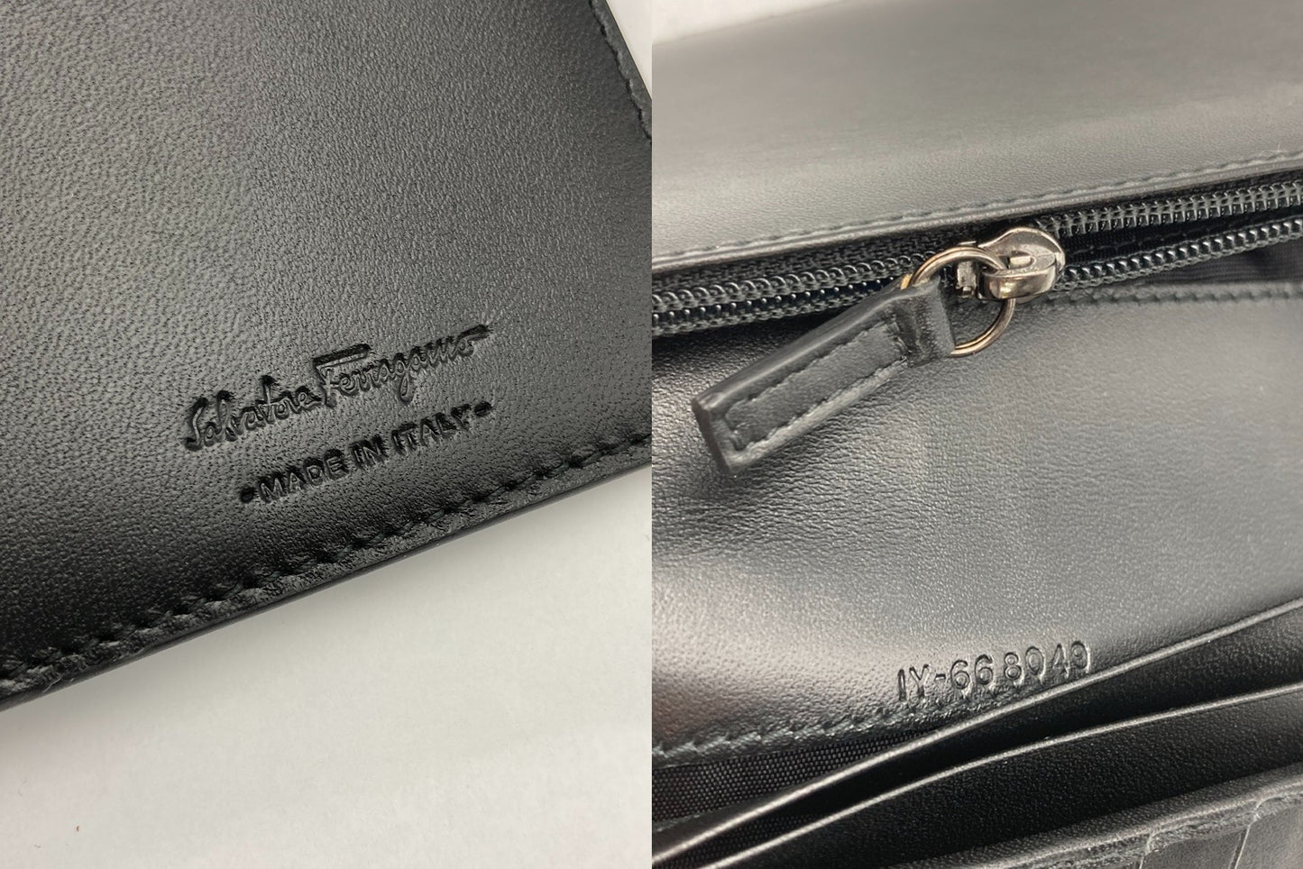 Salvatore Ferragamo フェラガモ ガンチーニ 二つ折り長財布 中古 D4