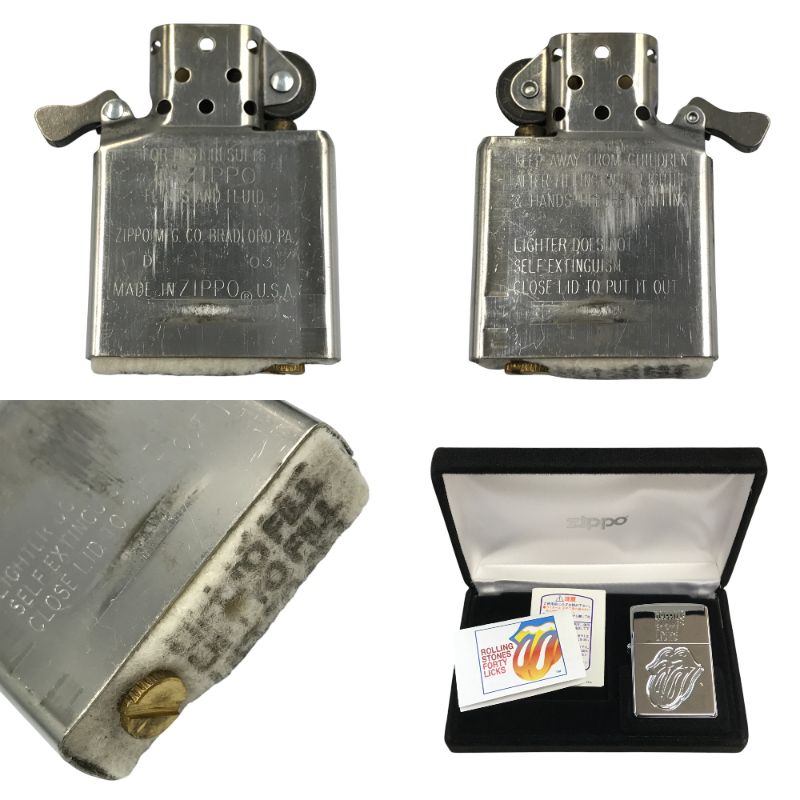 ZIPPO × Rolling Stones ローリングストーンズ オイルライター 40周年記念 限定10000個 シリアルナンバー シルバーカラー 中古 T1