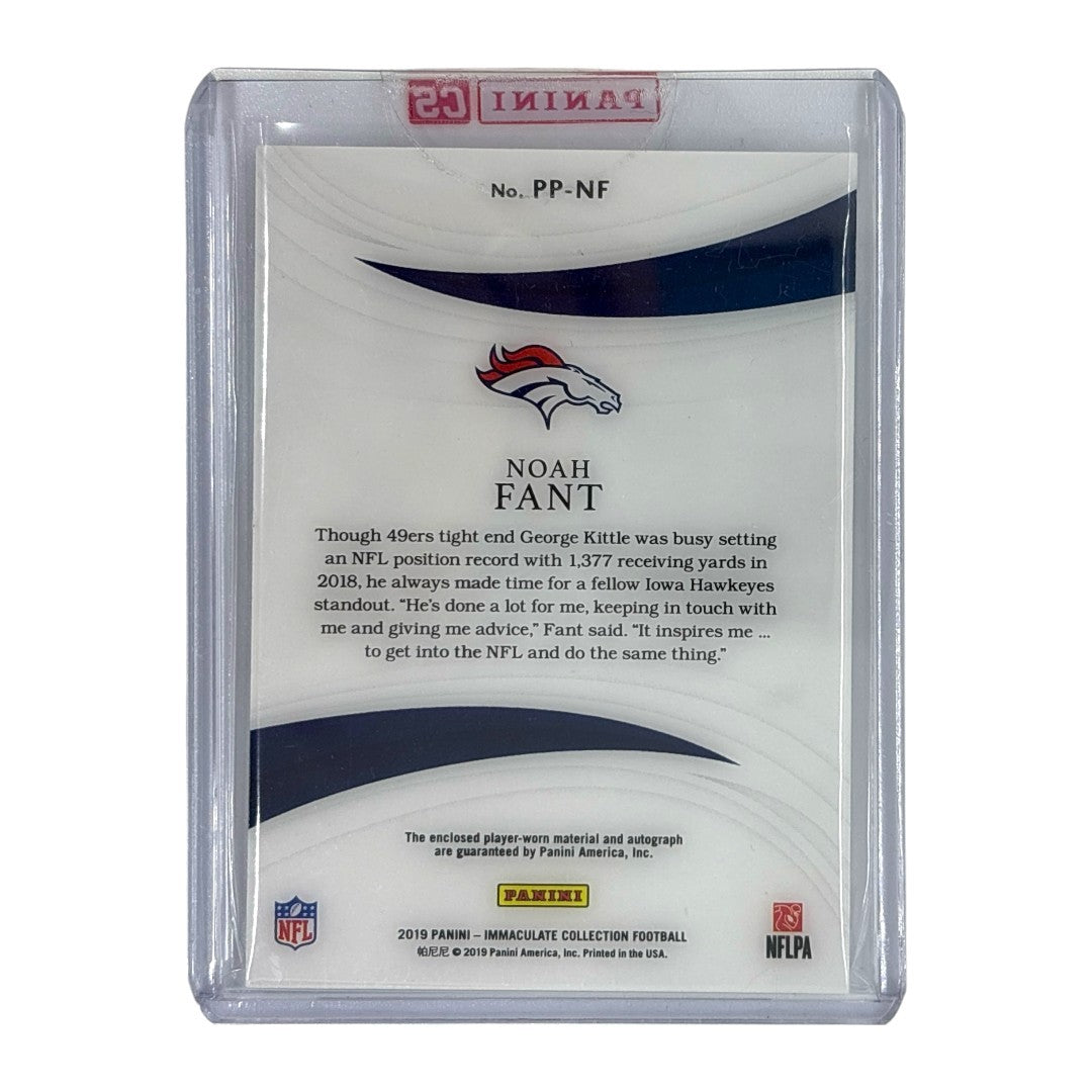 未開封品 PANINI NFLカード IMMACULATE COLLECTION NOAH FANT DENVER BRONCOS 25/25 #PP-NF 中古 IT1