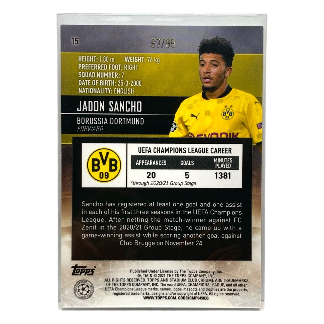 TOPPS サッカーカード STADIUM CLUB CHROME JADON SANCHO DORTMUND 97/99 #15 中古 IT2