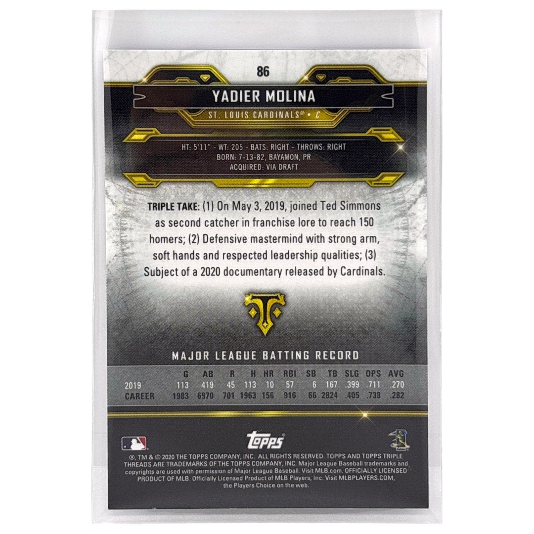 TOPPS MLBカード TRIPLE THREADS YADIER MOLINA ST. LOUIS CARDINALS /299 #86 中古 IT1