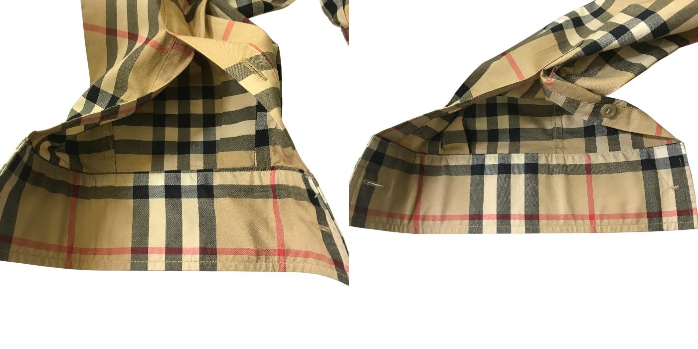BURBERRY バーバリー チェック コットン ボタンシャツ トップス メンズ カジュアル ブラウン S/180サイズ 中古 KW1