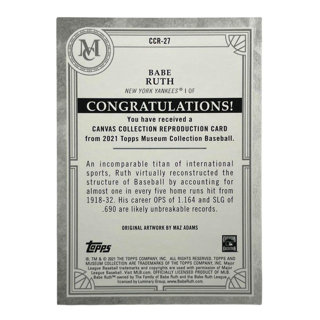 TOPPS MLBカード MUSEUM COLLECTION BABE RUTH NEW YORK YANKEES #CCR-27 中古 IT2