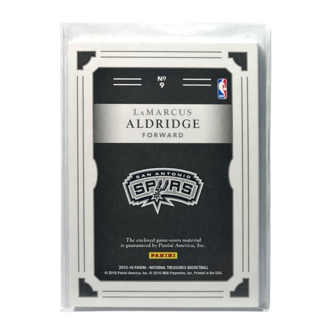 PANINI NBAカード NATIONAL TREASURES LAMARCUS ALDRIDGE SAN ANTONIO SPURS /99 #9 中古 IT2