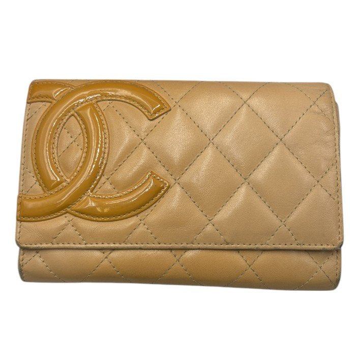 CHANEL シャネル カンボンライン レザー 二つ折り財布 中古 1