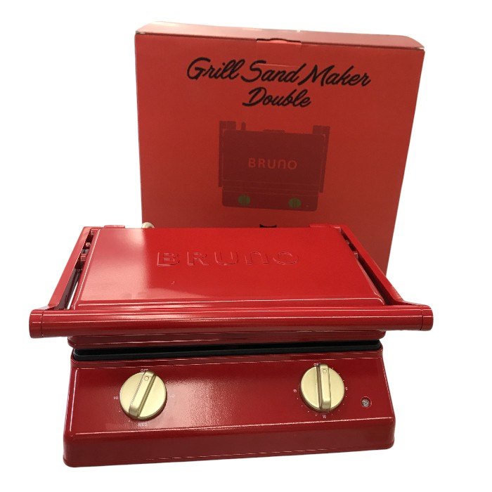 BRUNO(ブルーノ) グリルサンドメーカー ダブル レッド BOE084-RD 中古 Y1