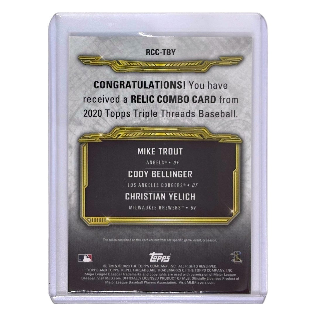 TOPPS MLBカード TRIPLE THREADS MIKE TROUT ANGELS CODY BELLINGER DODGERS CHRISTIAN YELICH BREWERS /36 #RCC-TBY 中古 IT1