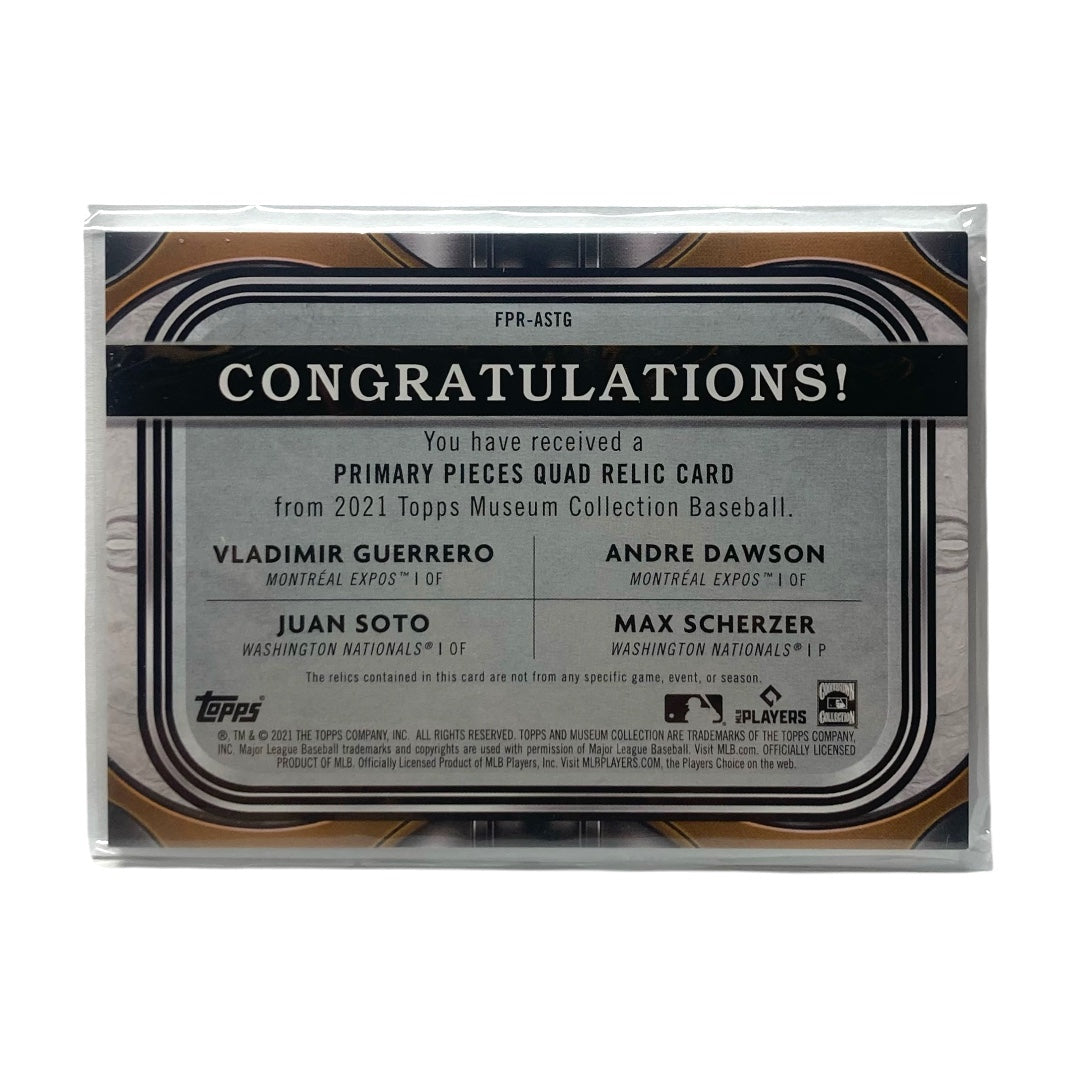 TOPPS MLBカード MUSEUM COLLECTION VLADIMIR GUERRERO ANDRE DAWSON JUAN SOTO MAX SCHERZER EXPOS NATIONALS 57/75 #FPR-ASTG 中古 IT2