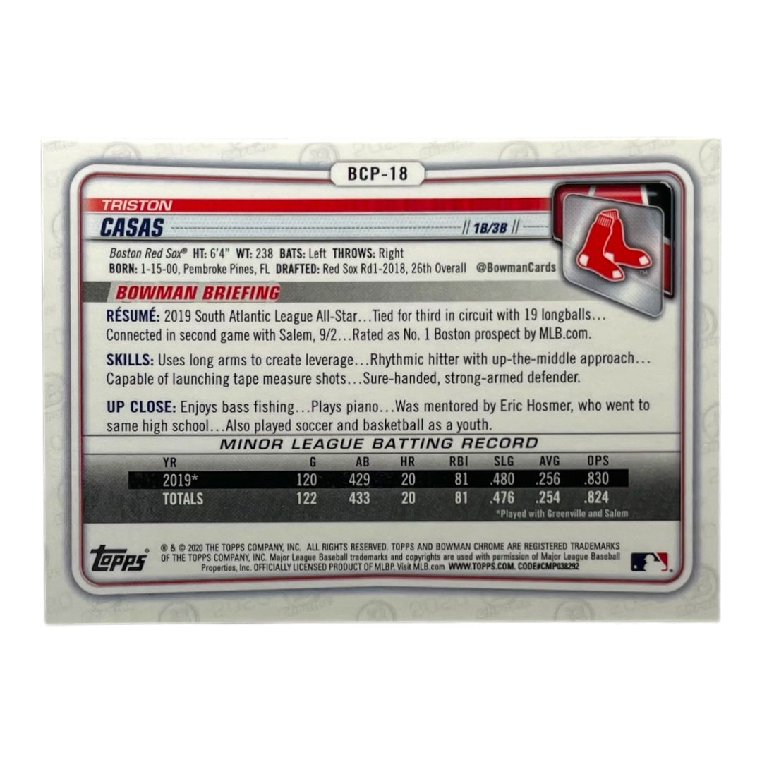 TOPPS MLBカード BOWMAN CHROME TRISTON CASAS BOSTON RED SOX /125 #BCP-18 中古 IT2