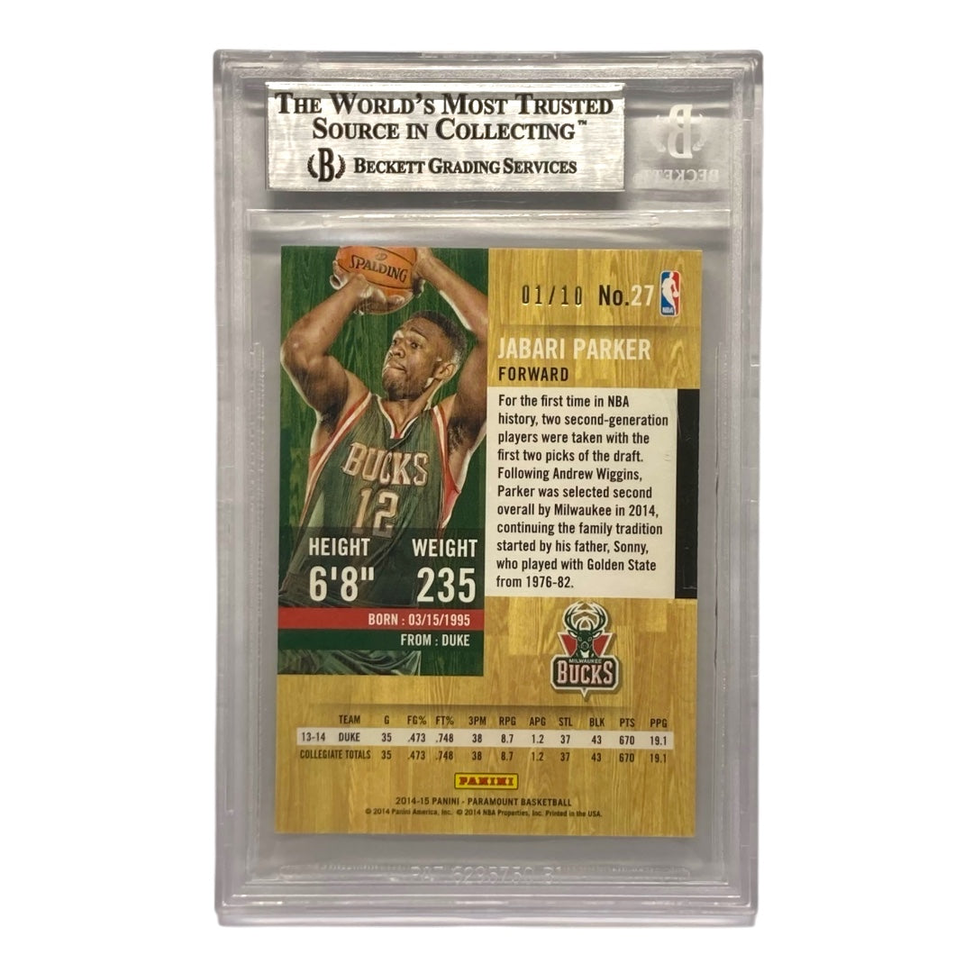 PANINI NBAカード PARAMOUNT JABARI PARKER BUCKS 01/10 #27 中古 IT2