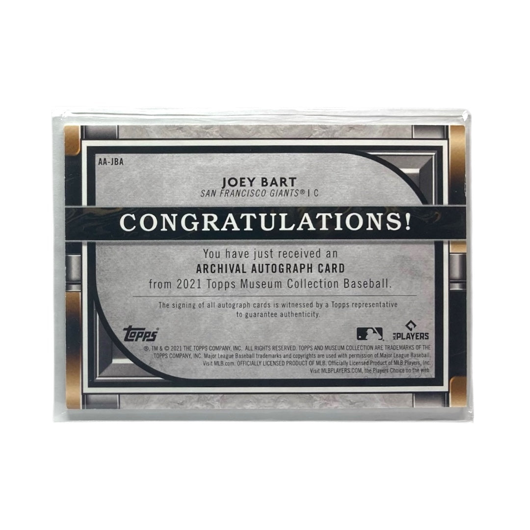 TOPPS MLBカード MUSEUM COLLECTION JOEY BART SAN FRANCISCO GIANTS /200 #AA-JBA 中古 IT2