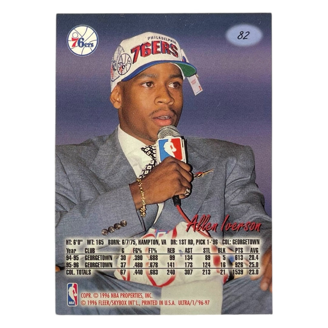 FLEER NBAカード ULTRA ALLEN IVERSON PHILADELPHIA 76ERS #82 中古 IT2