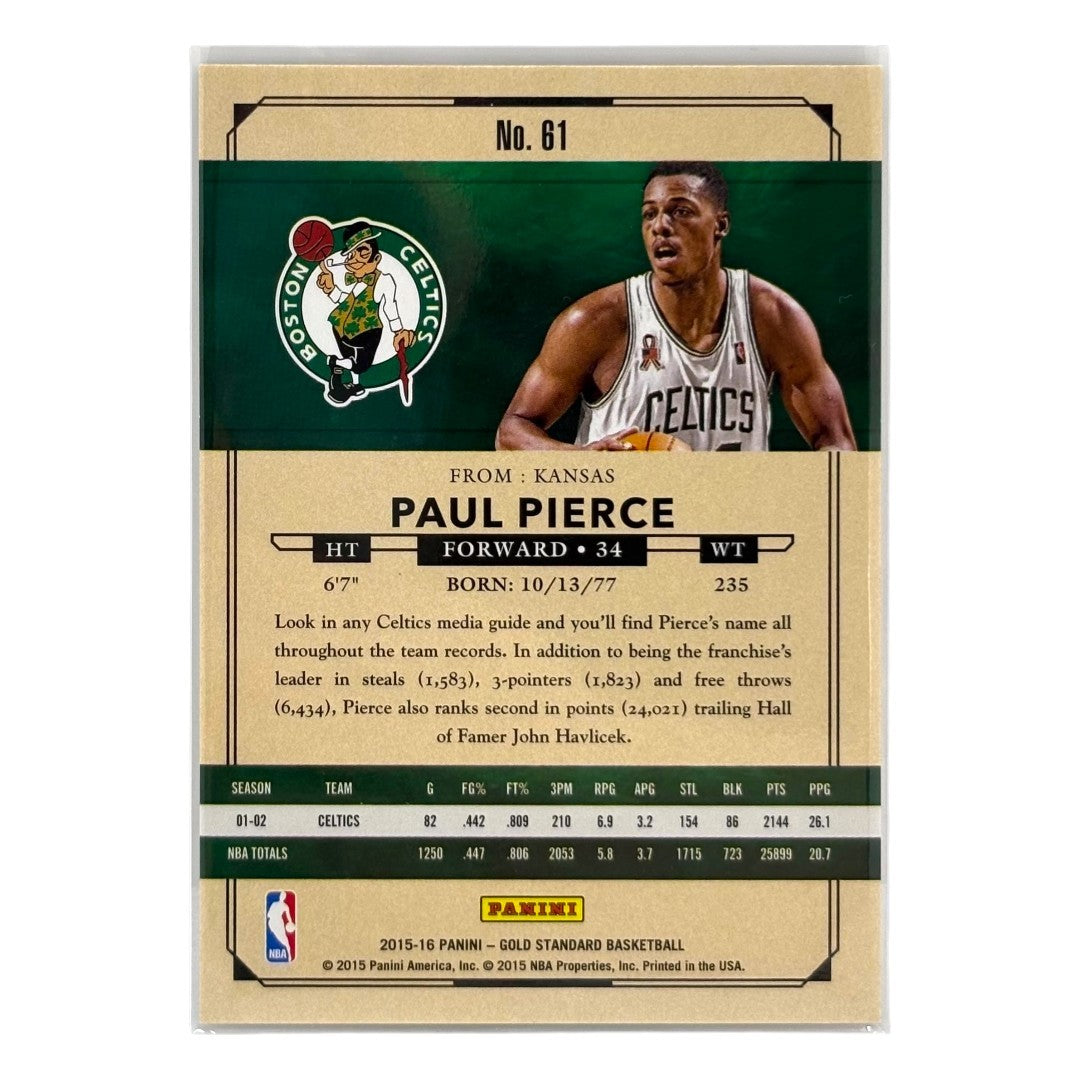 PANINI NBAカード GOLD STANDARD PAUL PIERCE BOSTON CELTICS /299 #61 中古 IT1