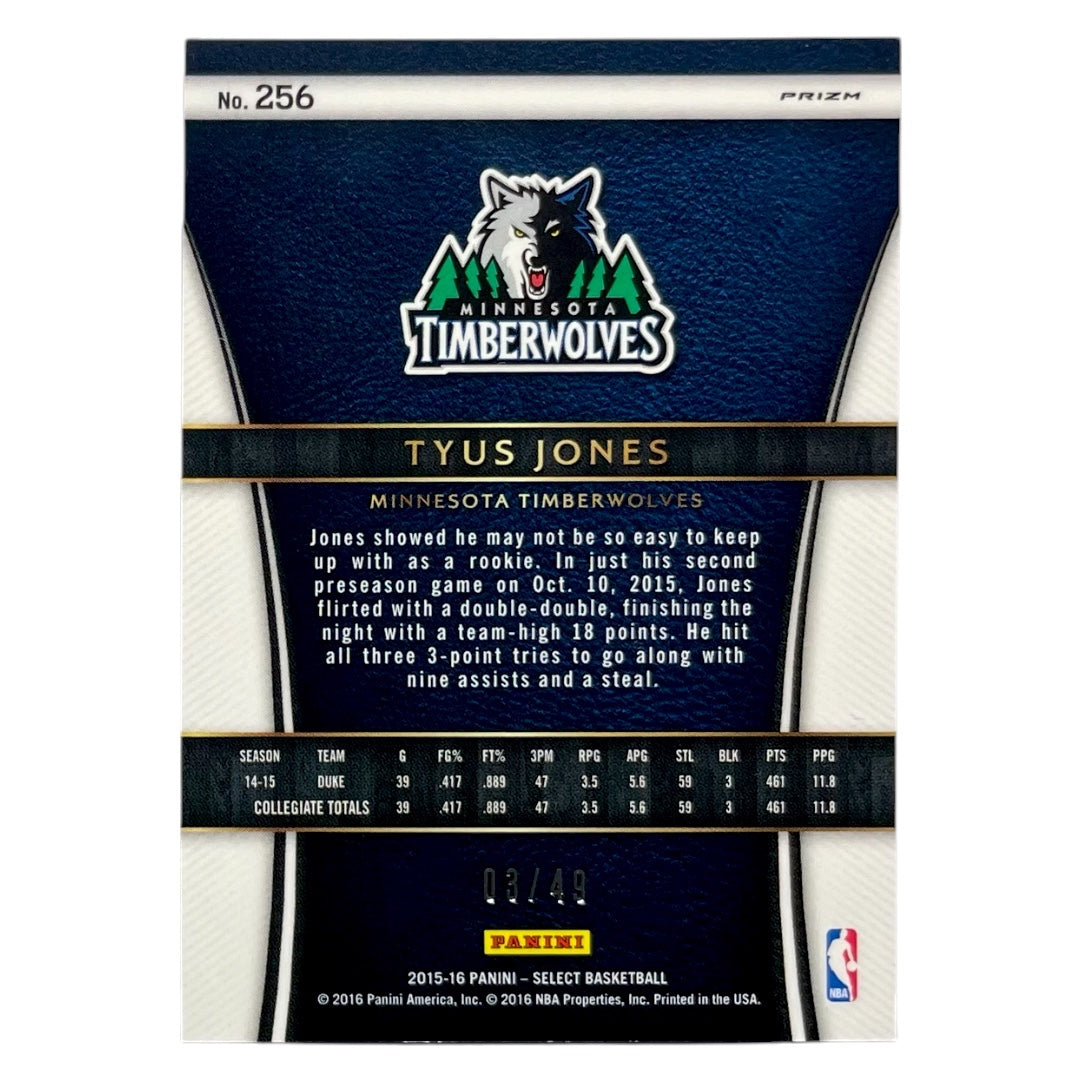 PANINI NBAカード SELECT PRIZM TYUS JONES TIMBERWOLVES /49 #256 中古 IT2