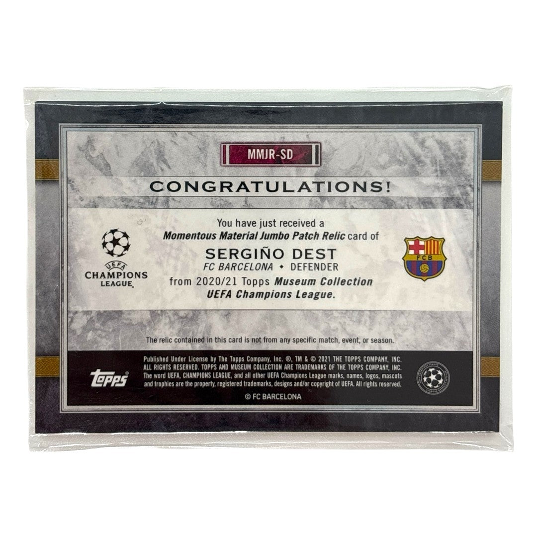 TOPPS サッカーカード MUSEUM COLLECTION SERGINO DEST BARCELONA 075/150 #MMJR-SD 中古 IT1