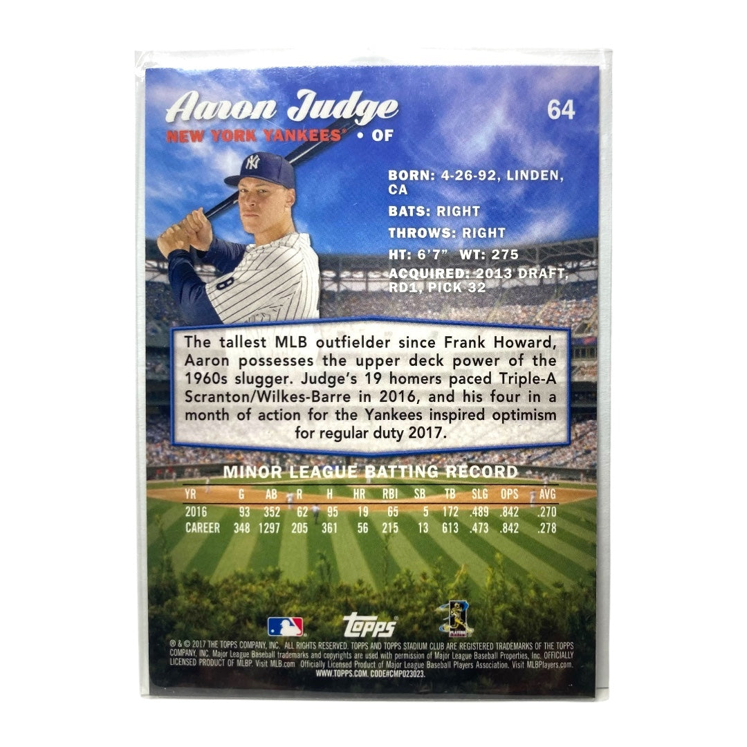 TOPPS MLBカード STADIUM CLUB AARON JUDGE YANKEES #64 中古 IT2