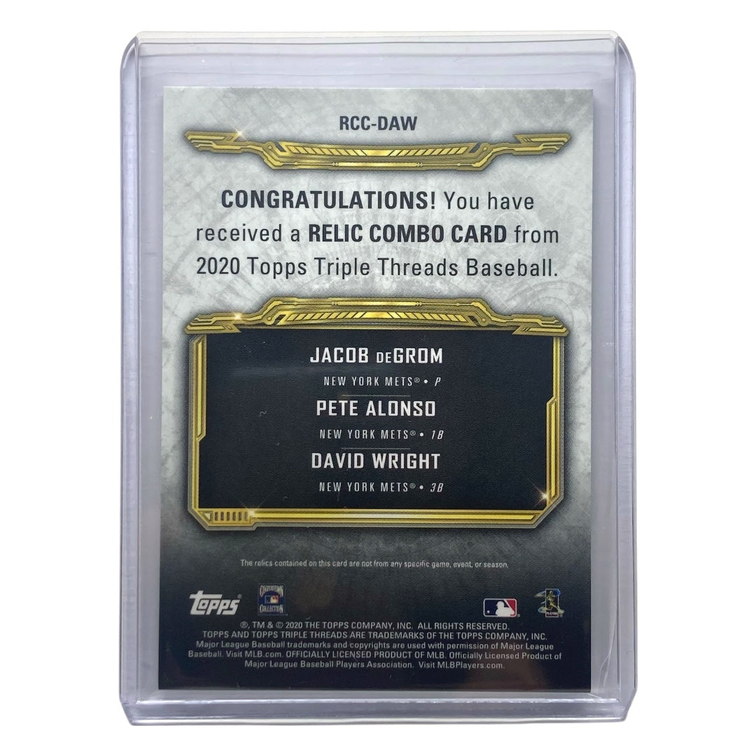 TOPPS MLBカード TRIPLE THREADS JACOB DEGROM PETE ALONSO DAVID WRIGHT METS 03/18 #RCC-DAW 中古 IT2