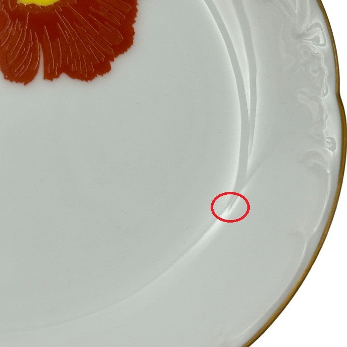 大倉陶園 ポピー 銘々皿 3枚 小皿 洋食器 おしゃれ 花 中古 W4